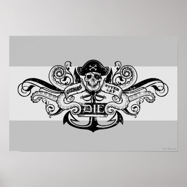 Pirat Anchor Badge, Goonies "Säg aldrig dö" Poster (Framsidan)