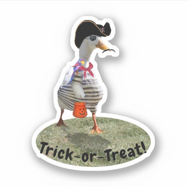 Pirat Anka Halloween Klistermärken (Framsida)