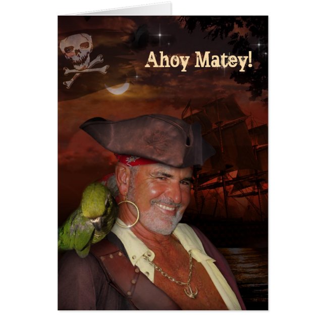 Pirat (anpassadet) hälsningskort (Framsidan)