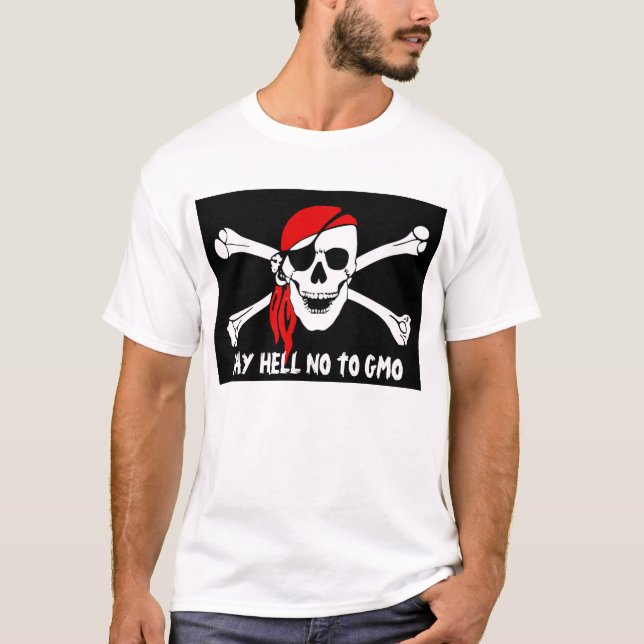 Pirat Anti-GMO, inte, T-tröja Tee (Framsida)