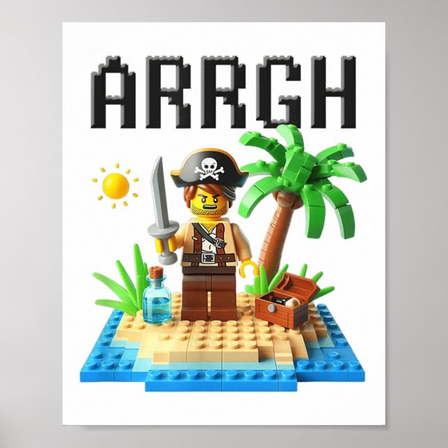 Pirat Argh Byggnad blockerar grundbyggaren Poster (Framsidan)