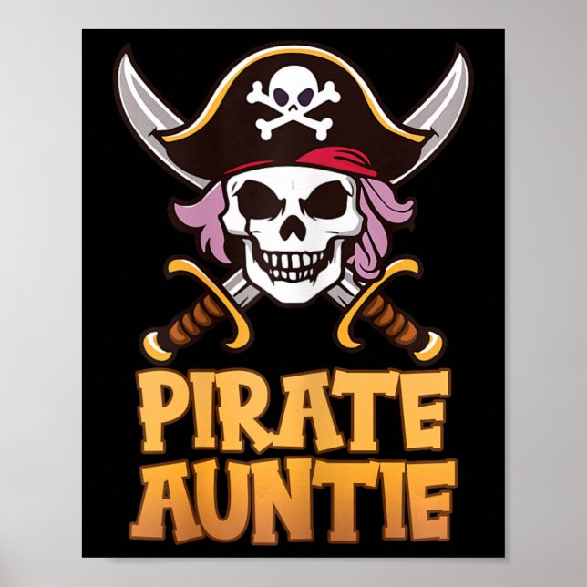 Pirat Auntie Funny Kapten Matching Halloween Cos Poster (Framsidan)