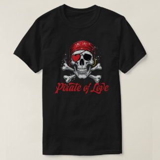Pirat av kärlek skalle design t shirt