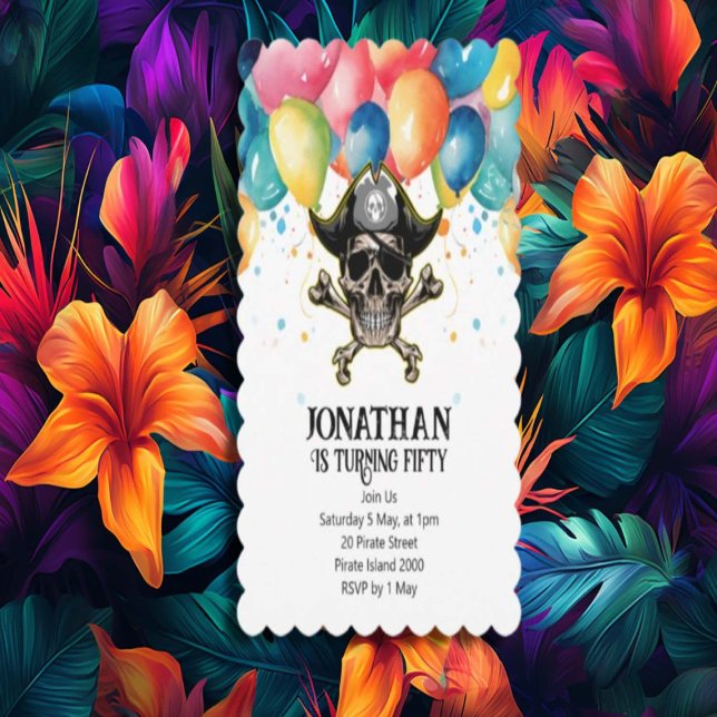 Pirat-ballonger Kids Party Inbjudningar (If you have any questions or need assistance, just let us know. We're here to make sure your party i)