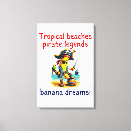 Pirat Banana Äventyr Vibe om tropisk strand Canvastryck
