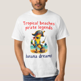 Pirat Banana Äventyr Vibe om tropisk strand T Shirt