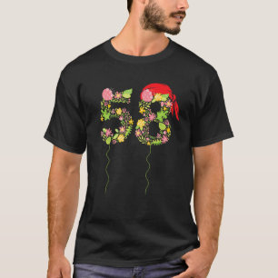 Pirat Bandana 58 år gammal grafik 58:e födelsedage T Shirt