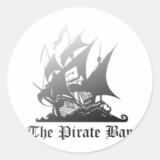 Pirat Bay Grått till Black Runt Klistermärke