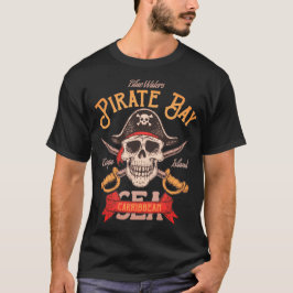 Pirat Bay Skull och Crossbone Caribbean Sea T Shirt