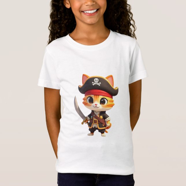 Pirat Bebis Katt T-Shirt (Framsida)