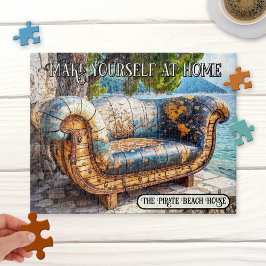 Pirat Bench vid Beach Puzzle Pussel