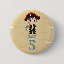 Pirat Birthday Button Badge Knapp