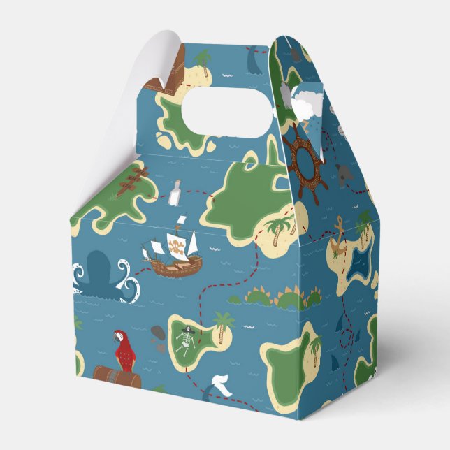 Pirat Birthday Treasure Äventyr Blue Presentaskar (Framsidan Sidan)