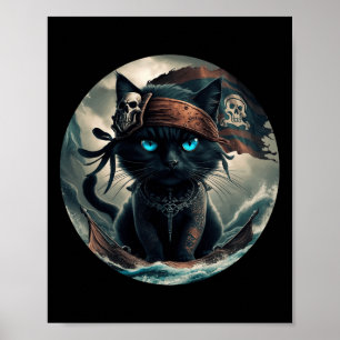 Pirat Black Cat Poster