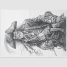 Pirat Black White Decoupage