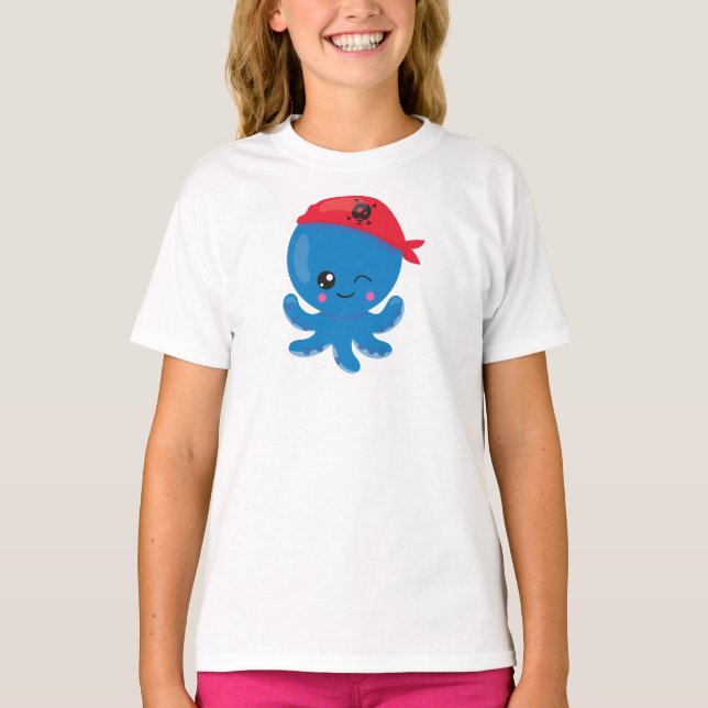 Pirat, bläckfisk, bläckfisk, bläckfisk, gråbläckfi t shirt (Framsida)