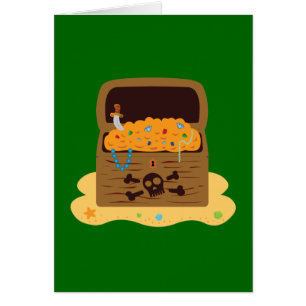 Pirat Booty Treasure Chest Hälsningskort