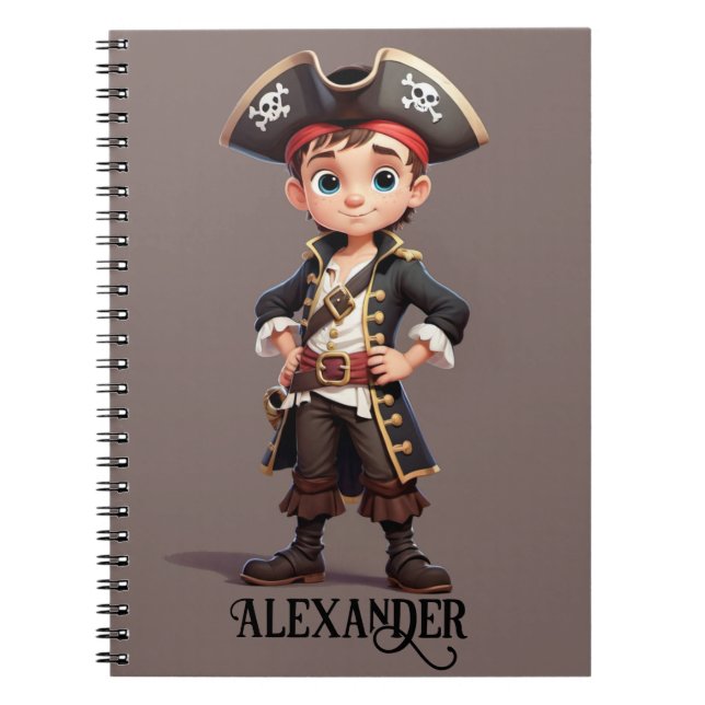 Pirat Boy Personalize Anteckningsbok (Framsidan)