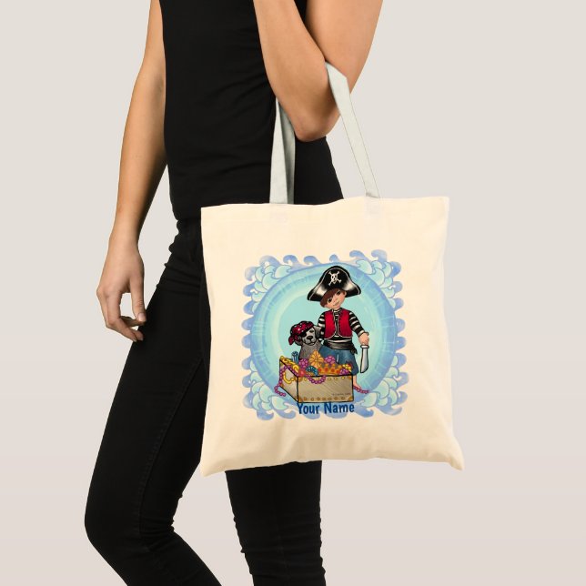 Pirat Boy Tote Bag Tygkasse (Framsida (produkt))