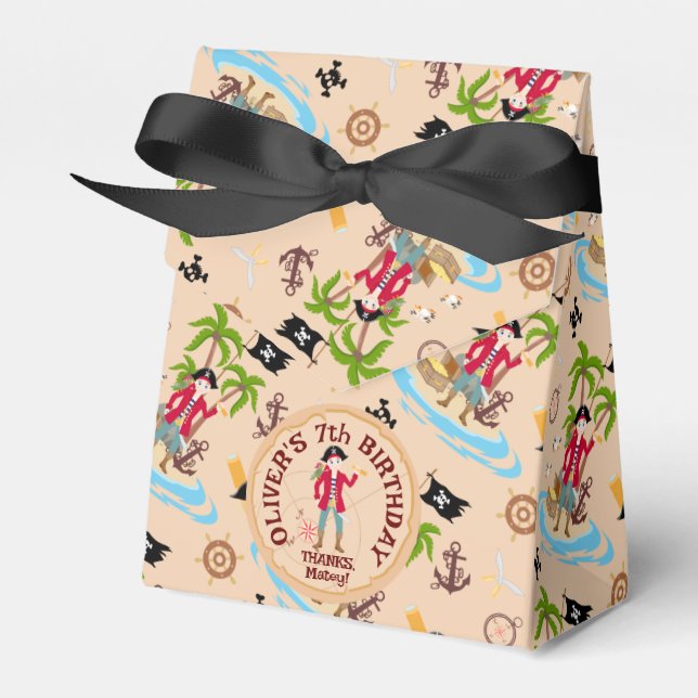 Pirat Boy Treasure Karta Roligt Födelsedagsfest  Presentaskar (Framsidan Sidan)