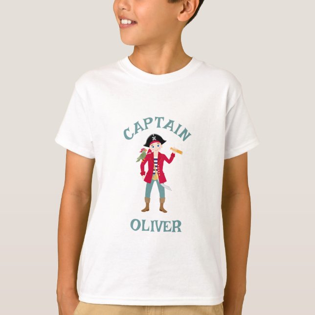 Pirat Boy Treasure Karta Roligt Födelsedagsfest  T Shirt (Framsida)