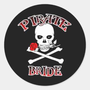 Pirat Bride Sticker Runt Klistermärke