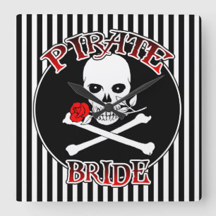 Pirat Bride Wall Clock Fyrkantig Klocka