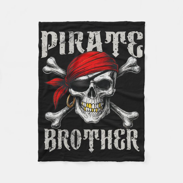 Pirat Brother Jolly Roger Flagga och Skull Crossbo Fleecefilt (Framsidan)