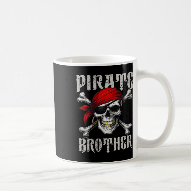 Pirat Brother Jolly Roger Flagga och Skull Crossbo Kaffemugg (Höger)