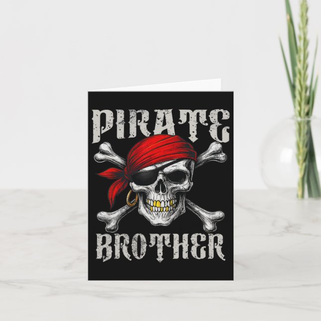 Pirat Brother Jolly Roger Flagga och Skull Crossbo Kort (Framsida)