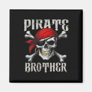 Pirat Brother Jolly Roger Flagga och Skull Crossbo Magnet