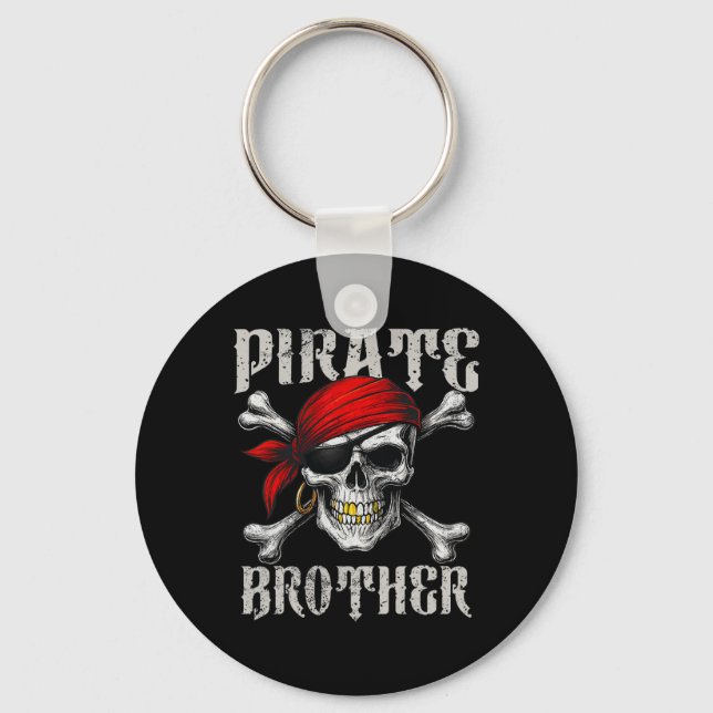 Pirat Brother Jolly Roger Flagga och Skull Crossbo Nyckelring (Framsida)