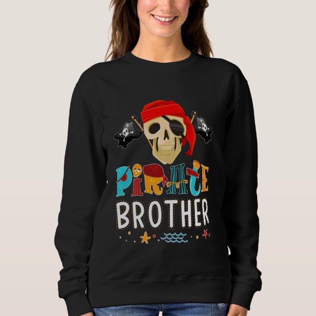 Pirat Brother T-Shirt Pirat Theme Halloween-kostna (Framsida)