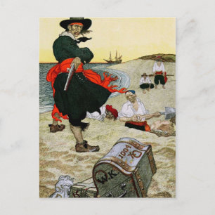 Pirat Buried Treasure Vykort