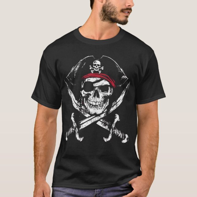 Pirat Calico Jack Sword Flagga Jolly Roger Tanktop T Shirt (Framsida)