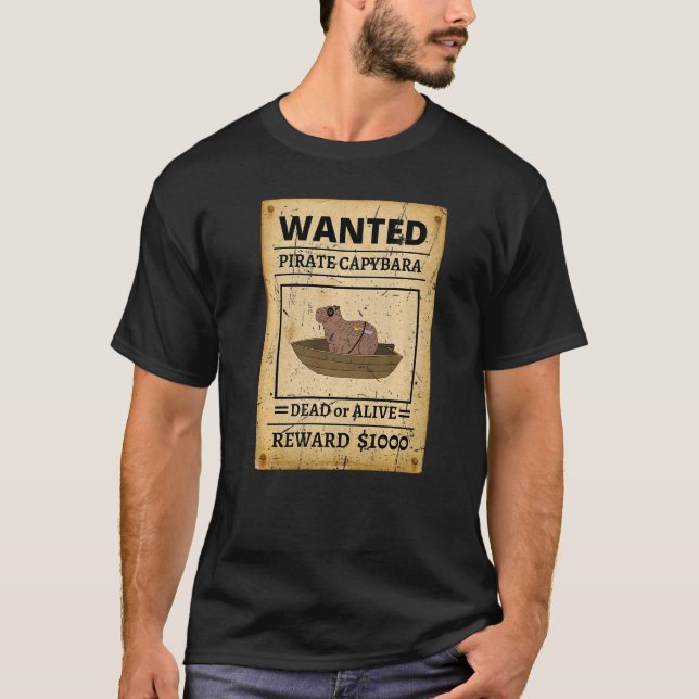 Pirat Capybara Poster Capybara För barn T Shirt (Framsida)
