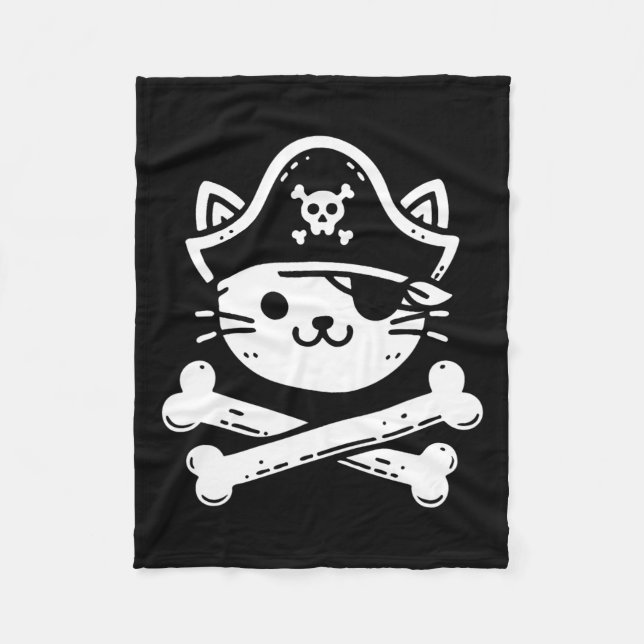Pirat Cat Crossbone Cat Lover Cats Kitten Owner Fleecefilt (Framsidan)