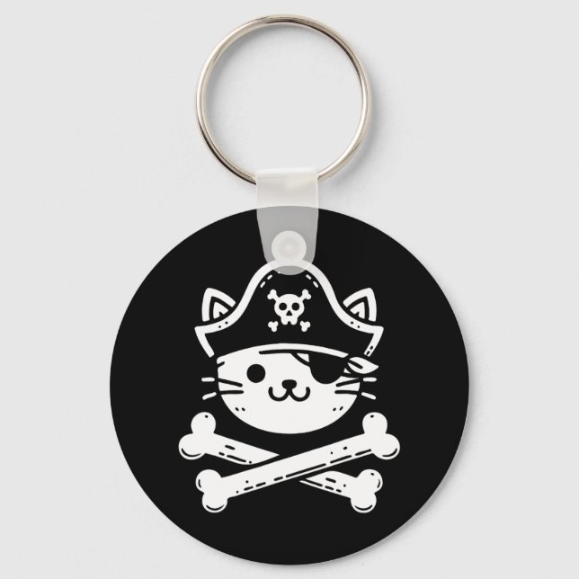 Pirat Cat Crossbone Cat Lover Cats Kitten Owner Nyckelring (Framsida)