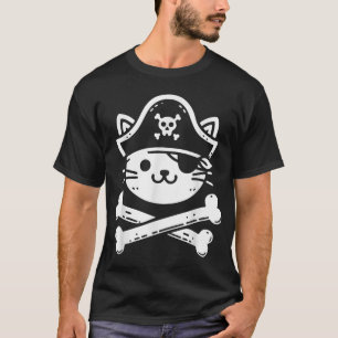 Pirat Cat Crossbone Cat Lover Cats Kitten Owner T Shirt