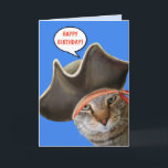 Pirat Cat Funny Birthday Kort<br><div class="desc">Arrr,  Matey! Ta en Grattis på födelsedagen eller gå på plankan! Behåller Pirat Rupie-kort med meddelanden som du kan anpassa. Klassiskt pirat humor! Foton ©Christine Greenspan.</div>