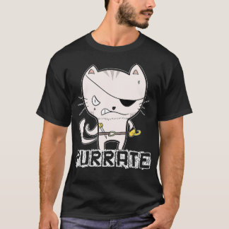 Pirat Cat Shirt Purrate Sword Kattunge Öga Patch O T
