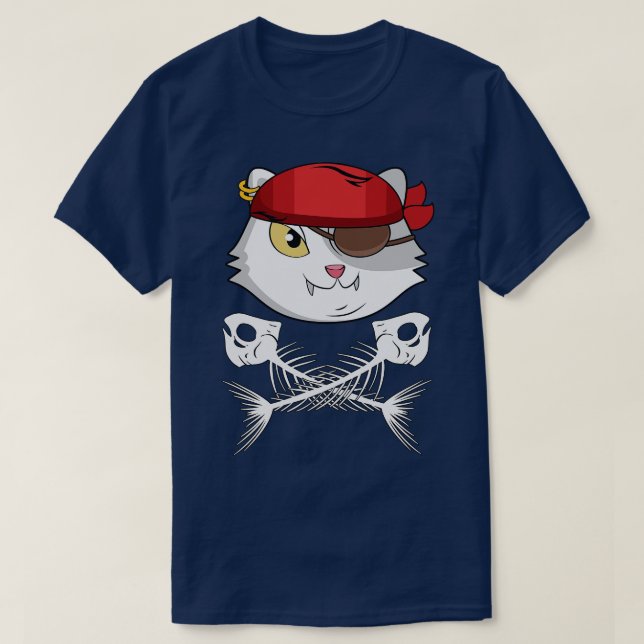 Pirat Cat T Shirt (Design framsida)
