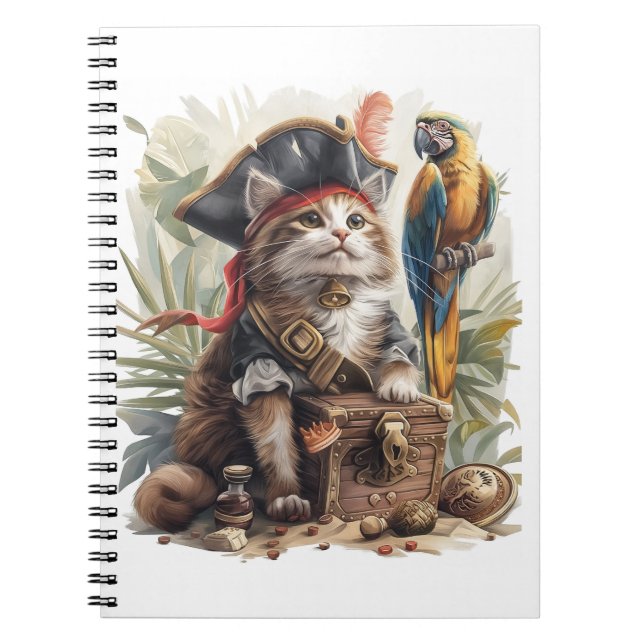 Pirat Cat Treasure Anteckningsbok (Framsidan)