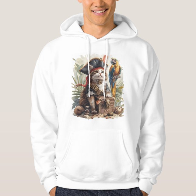 Pirat Cat Treasure Hoodie (Framsida)