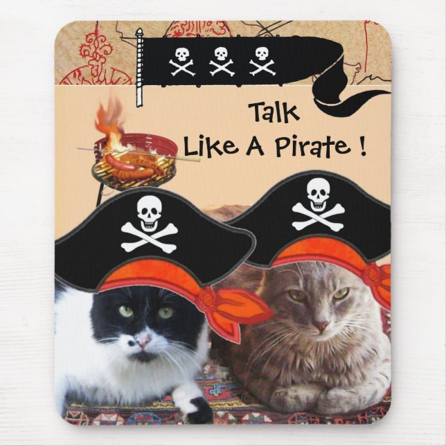 PIRAT CATS ANTIQUE PIRATER TREASURE KARTOR OCH FLA MUSMATTA (Framsidan)
