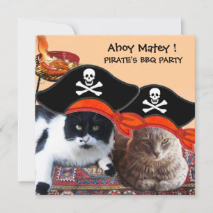 PIRAT CATS, Prata som en pirat BBq Party Inbjudningar