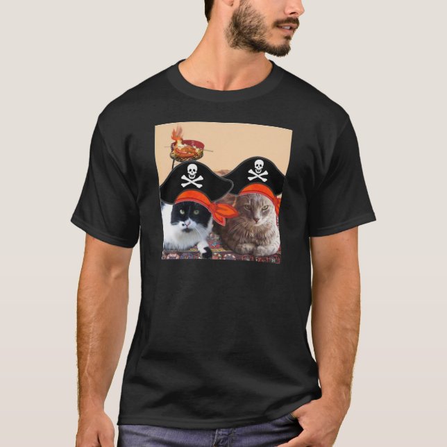 PIRAT CATS,Prata som en pirat dag T-shirt (Framsida)