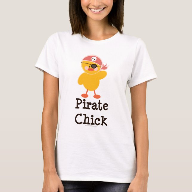 Pirat Chick Ringer Tee Shirt (Framsida)