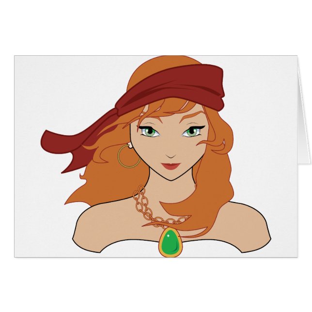 Pirat Chick STEN! Hälsningskort (Framsidan Horizontal)