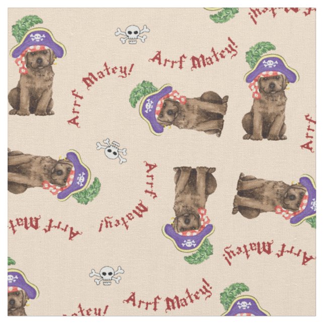 Pirat Chocolate Lab Fabric Tyg (Närbild)